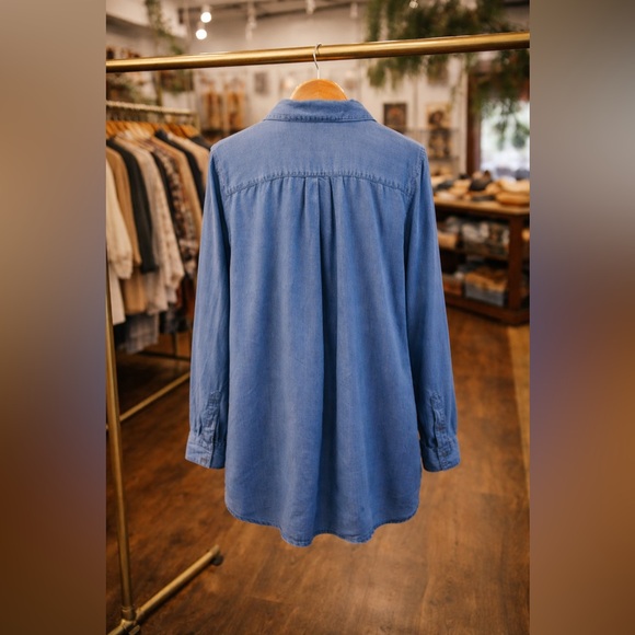 STYLE & CO CHAMBRAY LACE-UP TUNIC - Picture 4 of 4